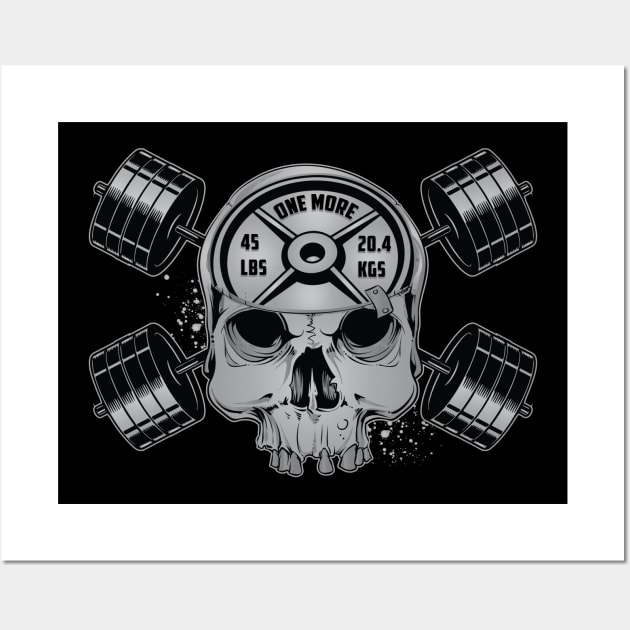 Heavy Metal Skull & Barbell Crossbones Wall Art by BigG1979